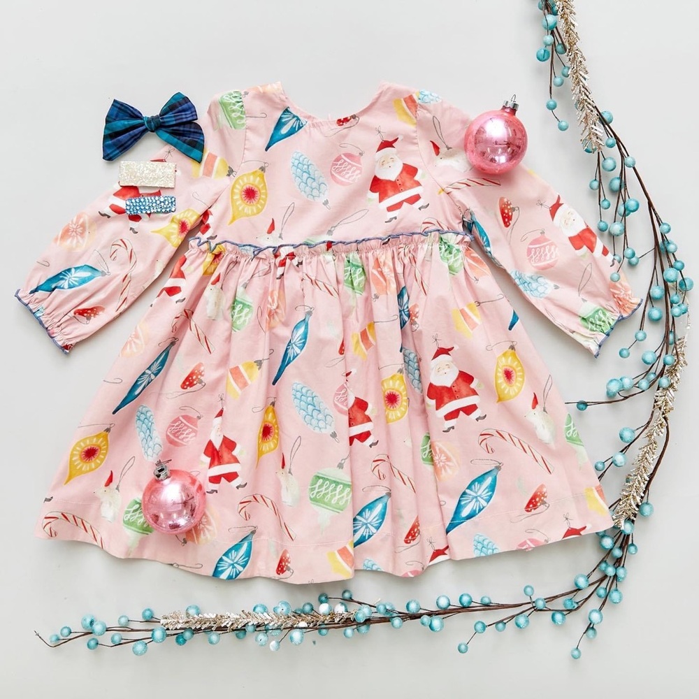 Pink Chicken 2T Ornament Santa Christmas Dress